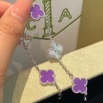 [Eternal Jewelry]CLOVER  5 MOTIFS  PURPLE VIOLET BRACELET SILVER - 图片 2