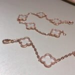 [Eternal Jewelry]CLOVER 5 MOTIF ROCK CRYSTAL PINK GOLD BRACELET - 图片 9