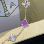 [Eternal Jewelry]CLOVER  5 MOTIFS  PURPLE VIOLET BRACELET SILVER - 图片 3
