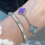 [Eternal Jewelry]CLOVER  5 MOTIFS  PURPLE VIOLET BRACELET SILVER - 图片 7