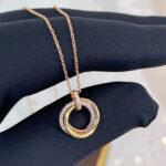 [Eternal Jewelry]TRINITY NECKLACE SILVER GOLD PINK GOLD DIAMONDS - 图片 3