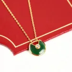[Eternal Jewelry]AMULETTE GOLD MALACHITE NECKLACE