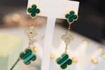 [Eternal Jewelry]CLOVER EARRINGS GOLD MALACHITE DIAMOND 3 MOTIF - 图片 3