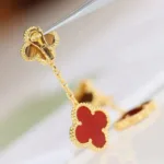 [Eternal Jewelry]CLOVER  2 MOTIF  TIGER EYE CARNELIAN EARRINGS - 图片 4