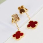 [Eternal Jewelry]CLOVER  2 MOTIF  TIGER EYE CARNELIAN EARRINGS - 图片 7