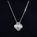 [Eternal Jewelry]CLOVER  15MM DIAMOND LASER NECKLACE SILVER