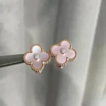 [Eternal Jewelry]CLOVER MEDIUM 1 MOTIFS  PINK MOP DIAMOND EARRINGS - 图片 11