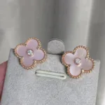 [Eternal Jewelry]CLOVER MEDIUM 1 MOTIFS  PINK MOP DIAMOND EARRINGS - 图片 12