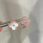 [Eternal Jewelry]CLOVER MEDIUM 1 MOTIFS  PINK MOP DIAMOND EARRINGS - 图片 13