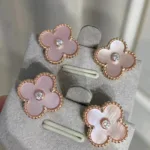 [Eternal Jewelry]CLOVER MEDIUM 1 MOTIFS  PINK MOP DIAMOND EARRINGS - 图片 15