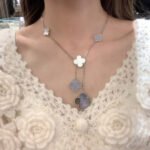 [Eternal Jewelry]CLOVER MOP CHALCEDONY NECKLACE SILVER 6 MOTIF - 图片 3