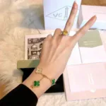 [Eternal Jewelry]CLOVER  5 MOTIF MALACHITE DIAMOND BRACELET - 图片 10