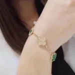 [Eternal Jewelry]CLOVER  5 MOTIF MALACHITE DIAMOND BRACELET - 图片 11