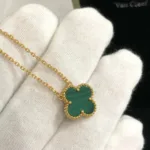 [Eternal Jewelry]CLOVER 15MM MALACHITE SINGLE FLOWER  NECKLACE - 图片 3