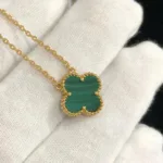 [Eternal Jewelry]CLOVER 15MM MALACHITE SINGLE FLOWER  NECKLACE - 图片 4
