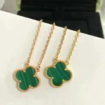 [Eternal Jewelry]CLOVER 15MM MALACHITE SINGLE FLOWER  NECKLACE - 图片 5