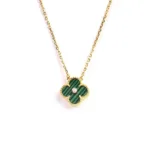 [Eternal Jewelry]CLOVER 15MM DIAMOND TURQUOISE NECKLACE