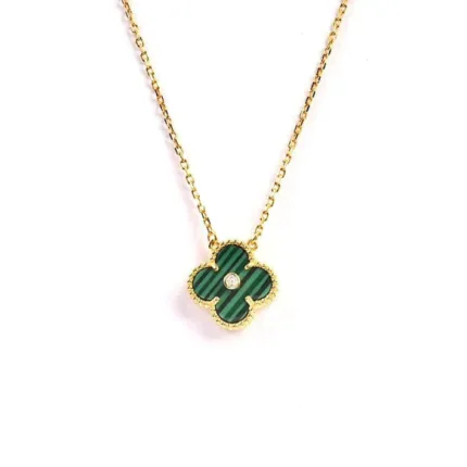 [Eternal Jewelry]CLOVER 15MM DIAMOND TURQUOISE NECKLACE