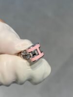 [Eternal Jewelry]MINI POP H SILVER EARRINGS PINK - 图片 3