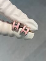 [Eternal Jewelry]MINI POP H SILVER EARRINGS PINK - 图片 4