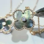 [Eternal Jewelry]CLOVER 15MM DIAMOND AND MOTHER-OF-GREY NECKLACE - 图片 5