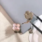 [Eternal Jewelry]CLOVER MEDIUM 1 MOTIFS  PINK MOP DIAMOND EARRINGS - 图片 4