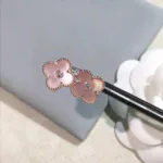 [Eternal Jewelry]CLOVER MEDIUM 1 MOTIFS  PINK MOP DIAMOND EARRINGS - 图片 9