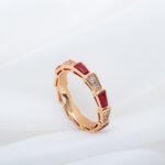 [Eternal Jewelry]SERPENTI RING PINK GOLD CARNELIAN DIAMOND 3MM - 图片 2
