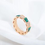 [Eternal Jewelry]SERPENTI RING PINK GOLD MALACHITE DIAMOND PAVED 4MM - 图片 4