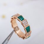 [Eternal Jewelry]SERPENTI RING PINK GOLD MALACHITE DIAMOND PAVED 4MM - 图片 7