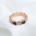 [Eternal Jewelry]SERPENTI RING PINK GOLD BLACK MOP DIAMOND PAVED 4MM - 图片 6