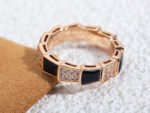 [Eternal Jewelry]SERPENTI RING PINK GOLD BLACK MOP DIAMOND PAVED 4MM - 图片 8