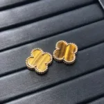 [Eternal Jewelry]CLOVER MEDIUM 1 MOTIFS TIGER EYE EARRINGS - 图片 5