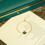 [Eternal Jewelry]SUN MALACHITE 1 DIAMOND PINK GOLD BRACELET - 图片 6