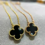 [Eternal Jewelry]CLOVER 15MM BLACK ONYX SINGLE FLOWER NECKLACE - 图片 2