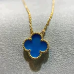 [Eternal Jewelry]CLOVER 15MM BLUE AGATE NECKLACE - 图片 3