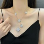 [Eternal Jewelry]CLOVER 5 MOTIFS SILVER DIAMONDS NECKLACE - 图片 9