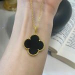 [Eternal Jewelry]CLOVER 25MM NECKLACE GOLD ONYX - 图片 3
