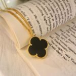 [Eternal Jewelry]CLOVER 25MM NECKLACE GOLD ONYX - 图片 4