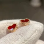[Eternal Jewelry]HEART CARNELIAN STUD EARRINGS - 图片 4