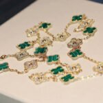 [Eternal Jewelry]CLOVER 20 MOTIFS MALACHITE DIAMOND NECKLACE - 图片 5