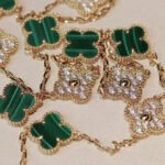 [Eternal Jewelry]CLOVER 20 MOTIFS MALACHITE DIAMOND NECKLACE - 图片 2