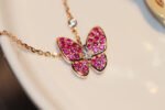 [Eternal Jewelry]BUTTERFLY RED DIAMOND ROSE GOLD NECKLACE - 图片 5