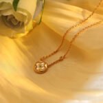 [Eternal Jewelry]SUN PEDANT PINK GOLD 1 DIAMOND NECKLACE - 图片 5