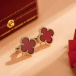 [Eternal Jewelry]CLOVER MEDIUM 1 MOTIFS CARNELIAN  EARRINGS - 图片 3