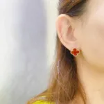[Eternal Jewelry]CLOVER MEDIUM 1 MOTIFS CARNELIAN  EARRINGS - 图片 4