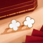 [Eternal Jewelry]CLOVER MEDIUM 1 MOTIFS  WHITE MOP STUD EARRINGS - 图片 7