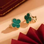 [Eternal Jewelry]CLOVER MEDIUM 1 MOTIFS MALACHITE  EARRINGS - 图片 6