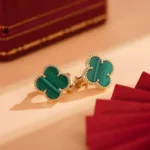 [Eternal Jewelry]CLOVER MEDIUM 1 MOTIFS MALACHITE  EARRINGS - 图片 7