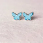 [Eternal Jewelry]BUTTERFLY TURQUOISE EARRINGS SILVER